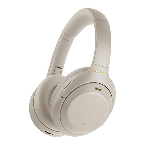 Sony WH-1000XM4 Noise Cancelling Wireless Headphones - 30 hours battery life - Over Ear style - Optimised for Alexa and the Google Assistant - with built-in mic for phone calls - Silver - Silver - Single