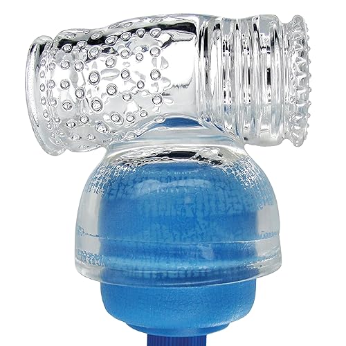 Wand Essentials Hummingbird Masturbator Attachment, Vibrating Massager Attachments for Men and Women, Dual Sided Textured Sensory Personal Massage Tool Accessory, 3.25 in x 1.25 in - Clear Hummingbird