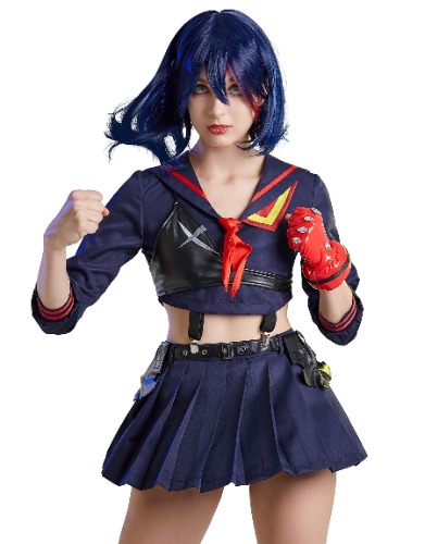 Miccostumes Womens Anime Cosplay Costume Long Sleeves Shirt and Skirt Set