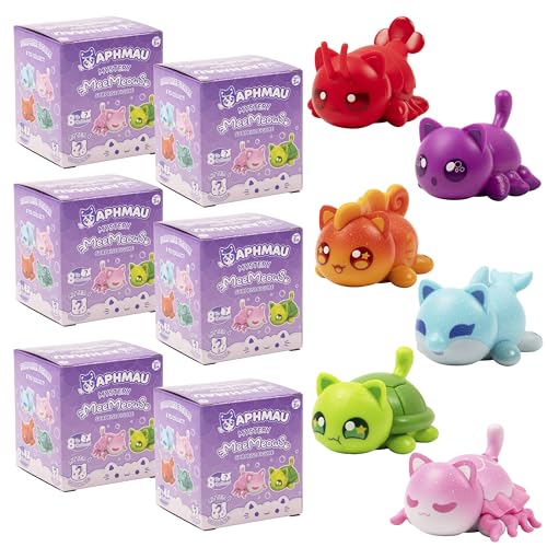 Aphmau MeeMeow Mystery Figures 6 Pack – Series 4; YouTube Gaming Channel, Blind Box, 6 of 8 Possible Under The Sea MeeMeows, Official Merch