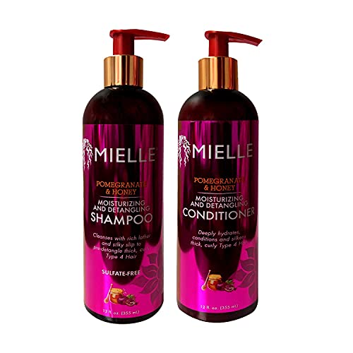 Mielle Pomegranate & Honey Moisturizing/Detangling Shampoo and Conditioner SET (12 fl. oz Each)