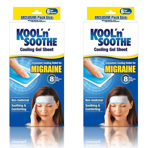 KOOL'n'Soothe Cooling Gel Sheet Migraine 6 Gel Sheets (Pack of 2) - 6 count (Pack of 2)