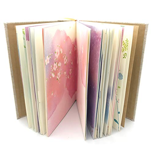 Siixu Colorful Blank Notebook, Unruled Personal Diary Journals to Write in for Women, Hardcover Executive Notebooks, Unique Watercolor Design, 192 Pages, 2 Bookmarks, Unlined