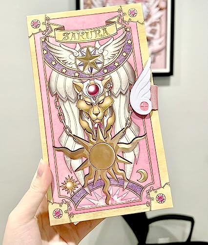 Song Voice Anime Magical Girl Series 60 Cherry Blossom Cards,Captor Sakura Clow Cards New Edition Collection Boxed Toy Gift (Pink) - Pink