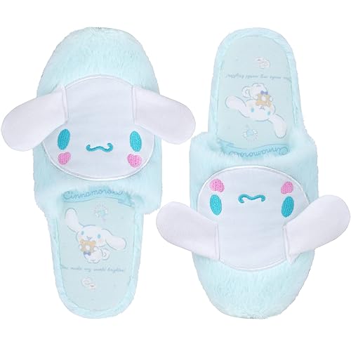 Roffatide Anime Slippers Plush Slippers Furry Indoor Slide Slipper Bedroom Shoes House floor Slipper for Women girls - 5-7 Wide Women/5-7 Wide Men - B