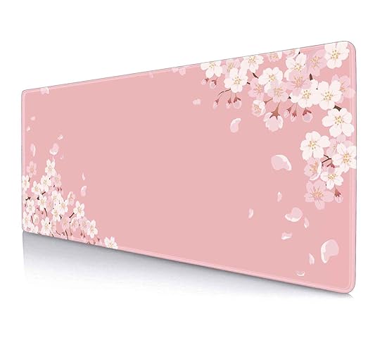 IMAYONDIA Pink Japanese Desk Mat, Cherry Blossom Large Gaming Mouse Pad, Non-Slip Rubber Base Mousepad Desk Decor for Women, Desk Pad for Work, Game, Office, 31.5x11.8 Inch- Sakura Flowers Aesthetic - Sakura Flowers