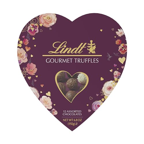 Lindt Assorted Gourmet Chocolate Candy Truffles, Valentine's Day Box of Assorted Chocolate, 6.8 oz.
