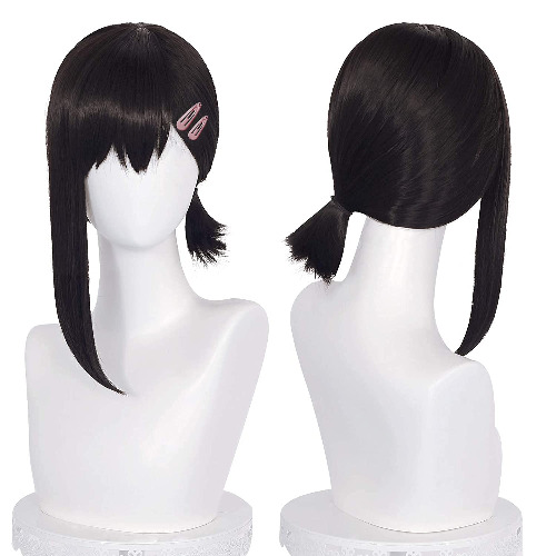 Probeauty Black Cosplay Wig for Chainsaw Man, Women Anime Higashiyama Kobeni Cosplay Wig with Hairbins - Black