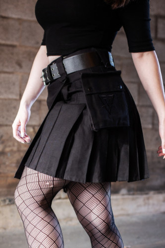 Versatta Cargo Kilt - Black - 19" - XXS (26"-30" at belt) [US Pants 22-26]