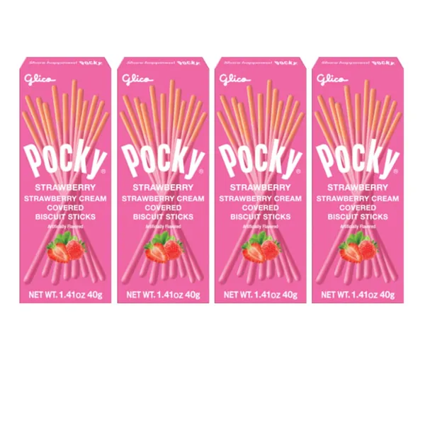Pocky Biscuit Stick 1.41oz (Pack of 4) (Strawberry) - Strawberry