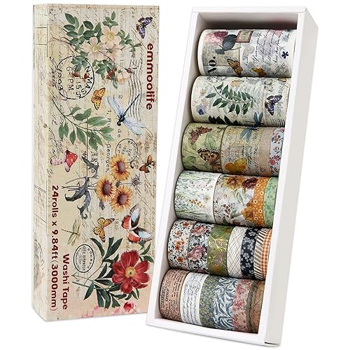 24 Pk Vintage Washi Tape Set
