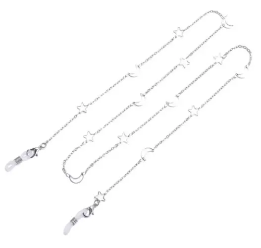 New Fashion Women Eyeglass Chain Hollow Star Pearl Beaded Sunglasses Reading Glasses Lanyard Eyewear Holder Neck Strap Rope