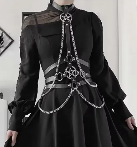 Women Sexy Body Chest Chain Jewelry Waist Belt Belly Chains Festival Fashion Jewelry for Women Gothic Accessories