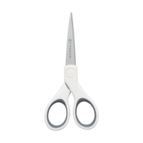 Westcott 16376 Crafting Scissors, 5-Inch Titanium Micro-Tip Scissors, White/Gray - 