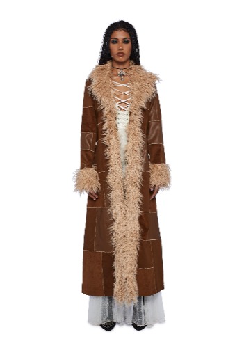 Wildflower Dreams Patchwork Coat | BROWN / Small