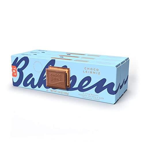 Bahlsen Choco Leibniz Milk Cookies (3 boxes) - Leibniz Butter Biscuits topped with a thick layer of European Chocolate - 4.4 oz boxes - Milk Chocolate - 4.4 Ounce (Pack of 3)