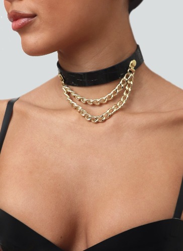 Cabaret Choker | One Size / Black and Gold