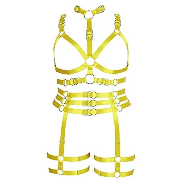 Plus Size Plump Garter Belt Set Full Body Harness for Women Lingerie cage Punk Large Size Festival Rave Gothic Bra Halloween