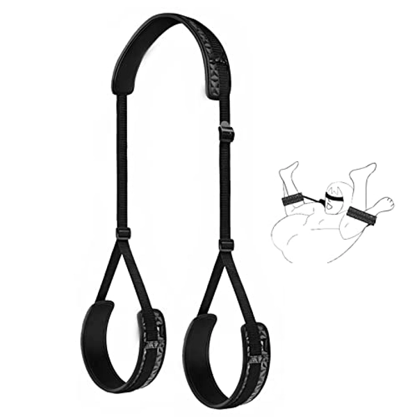 BDSM Toys Sex Bondage Restraints Set, Sex Sling with Adjustable Straps, Bed Restraints Sex Toys for Couples Game, Bondaged Rope Kit Restraint Tape with Neck to Ankle/ Thigh Cuffs and Collar