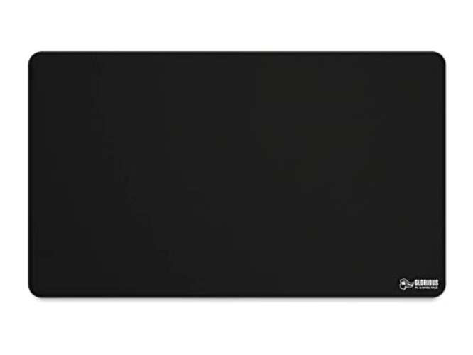 Glorious XL Extended Gaming Mouse Mat/Pad - Large, Wide (XL Extended) Black Cloth Mousepad, Stitched Edges | 14"x24" (G-P) - X-Large Extended - Black
