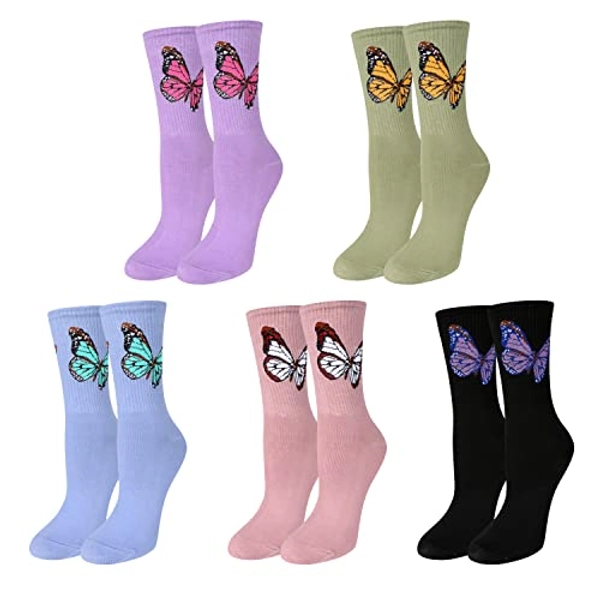 Benefeet Sox Womens Novelty Funny Crew Socks Girls Cute Animal Colorful Floral Patterned Silly Funky Casual Cotton Socks