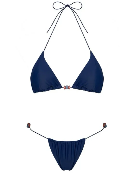 On Island Time String Bead Bikini Top