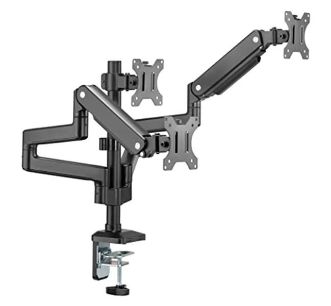 HALTERUNGSPROFI Triple 3 Fach Gasdruck Tischhalterung für LED LCD Monitore bis 27 Zoll VESA 75x75 100x100 OFFICE-GS736A