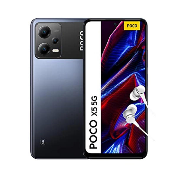 Xiaomi POCO X5 5G Smartphone+Kopfhörer, 8+256GB Handy ohne Vertrag, 6.67" 120Hz FHD + AMOLED DotDisplay, 48MP Dreifach-Kamera, 5000mAh, Dual-SIM, Black (DE Version++2 Jahre Garantie)