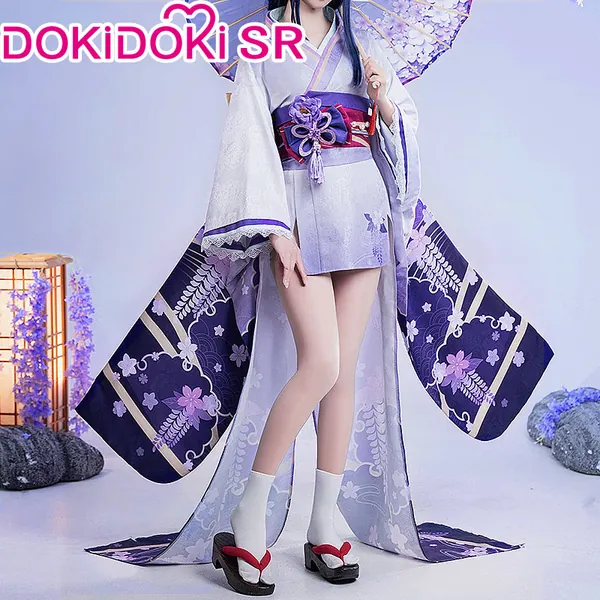 DokiDoki-SR Game Genshin Impact Baal Cosplay Costume Raiden Ei /Raiden Makoto Kimono | Raiden Makoto / S/M