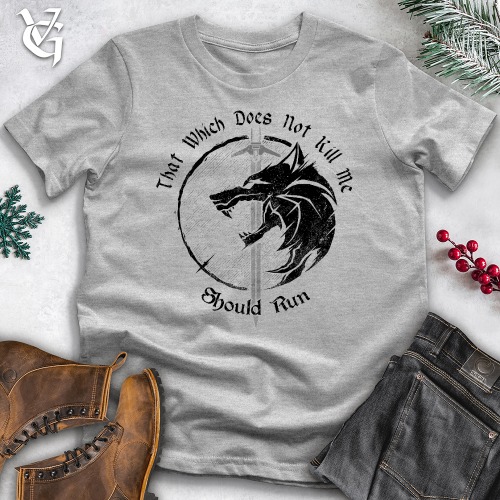 Should Run Wolf Cotton Tee | Ash / 2XL