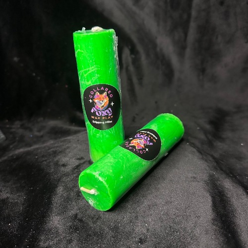 Green UV Reactive Paraffin Dripping Pillar Wax Play Candle