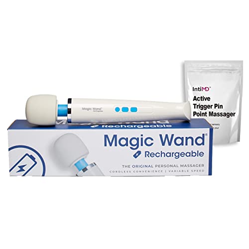 Original Magic Wand Rechargeable Vibratex Personal Massager with IntiMD Powered Trigger Point Massager Kit