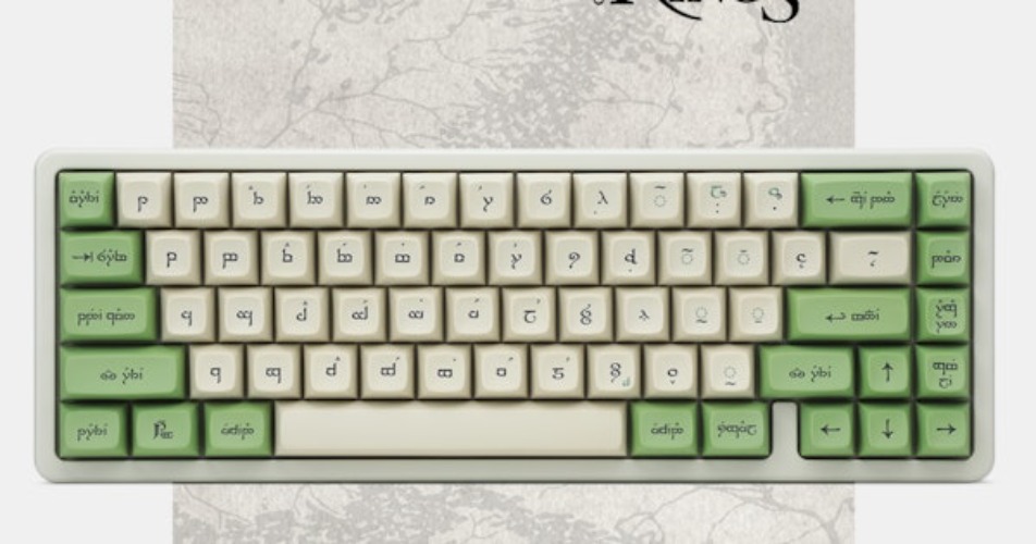 Drop + The Lord of the Rings MT3 Elvish Keycap Set | Dye-subbed PBT Keycaps