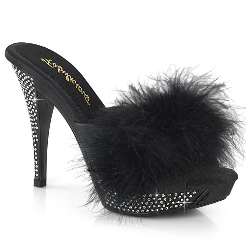Black Rhinestone Kitten Heels