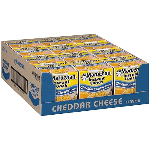 Maruchan Instant Lunch Cheddar Cheese, Ramen Noodle Soup, Microwaveable Meal, 2.25 Oz, 12 Count - 2.25 Ounce (Pack of 12) - Chedder cheese - Instant Lunch