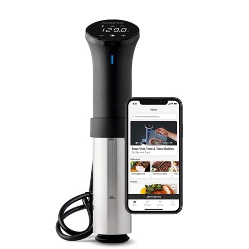 Anova Culinary AN500-US00 Sous Vide Precision Cooker (WiFi), 1000 Watts | Anova App Included, Black and Silver - WiFi Cooker