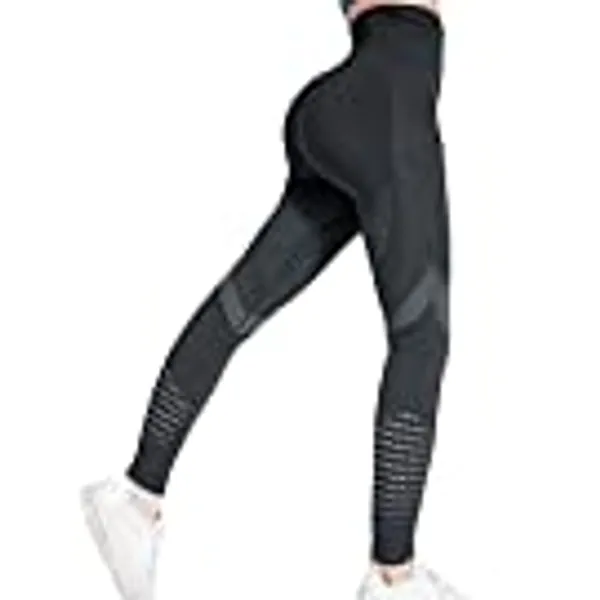 CheChury Leggings Mujer Push Up Mallas Pantalones Deportivos anticeluliticos Suave Malla Transpirable Elásticos Alta Cintura Elásticos Yoga Fitness de Control la Barriga