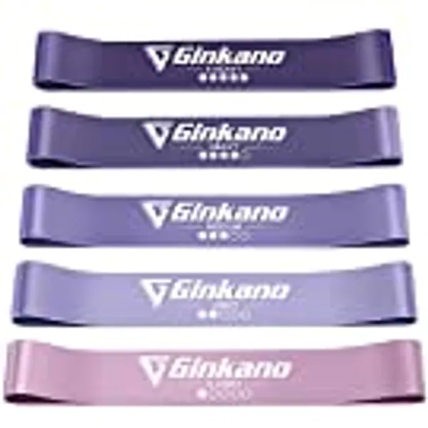 Haquno Bandas Elasticas de Fitness/Bandas de Resistencia, [Set de 5] Cintas Elásticas de Resistencia Hechas de Látex Natural y la Piel-amistosa con Bolsa de Almacenamient