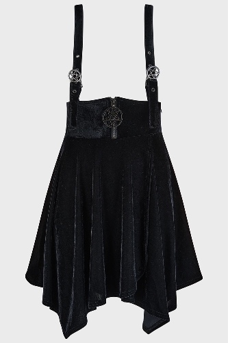 Vampfire Suspender Skirt | L / Black / 95% Polyester 5% Elastane