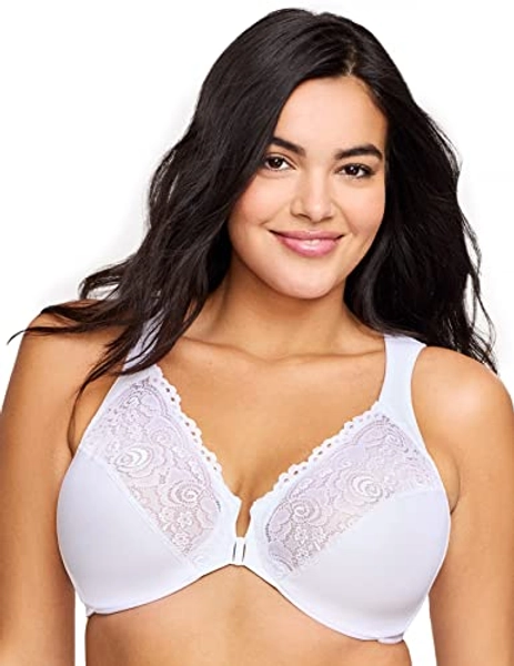 Glamorise Women's Plus Size Wonderwire Front-Closure Bra Underwire #1245