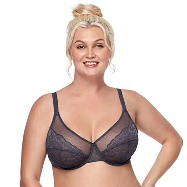 HSIA Minimizer Bras for Women Full Coverage Underwire Bras Plus Size,Lifting Lace Bra for Heavy Breast
