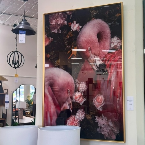 Flamingos Framed Glass Print 80x120cm | Default Title