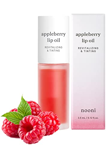 NOONI Korean Lip Oil - Appleberry | Lip Stain, Gift, Moisturizing, Revitalizing, and Tinting for Dry Lips with Raspberry Fruit Extract, 0.12 Fl Oz - 01. Appleberry - 1