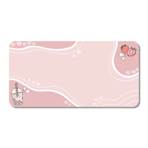 Boba Mousepad Hearts | Strawberry Milk
