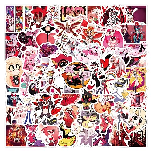 123 Pcs Hazbin Hotel Cartoon Stickers Pack | Cool Funny Graffiti Stickers Vinyl Waterproof Scrapbook,Journaling,Laptop,Bumper,Skateboard,Water Bottles,Computer,Phone,Cartoon,Hard hat,Car Stickers