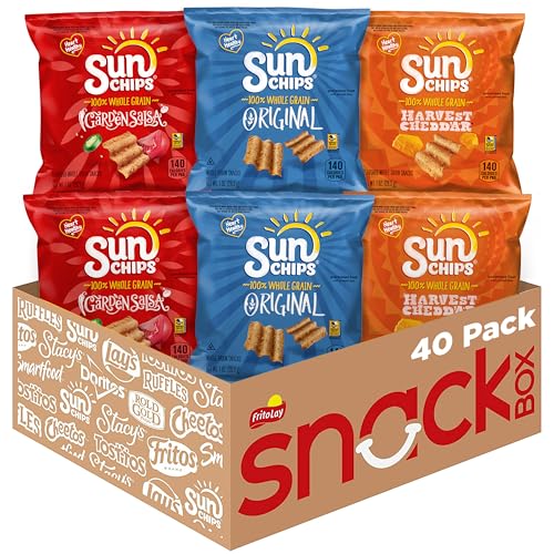 SunChips Multigrain Snacks, Variety Pack, 1 Ounce (Pack of 40) - Variety Pack - 1 Ounce (Pack of 40)