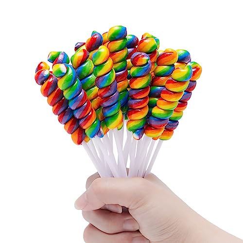 Twisty Lollipop, Rainbow Twist Lollipops Individually Wrapped Bulk, Kid's Lollipops Candy for Birthday, 12g Mixed Fruit Flavor 30 Pack - Mixed Fruit Flavor - 30-PCS