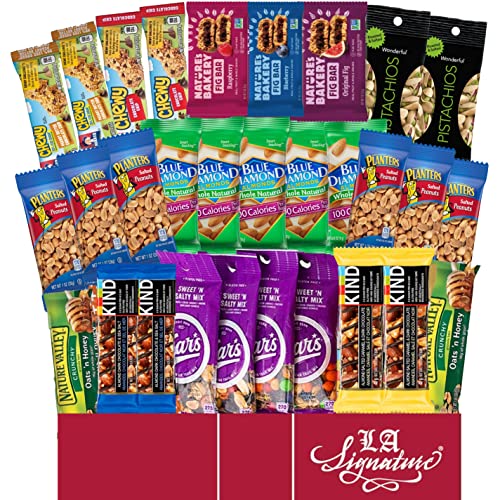 Ultimate Healthy Care Package (30 Count) - Bars & Nuts Variety- Gift Box Bundle Present - Kids, Adults, Boys, Girls, College Student,