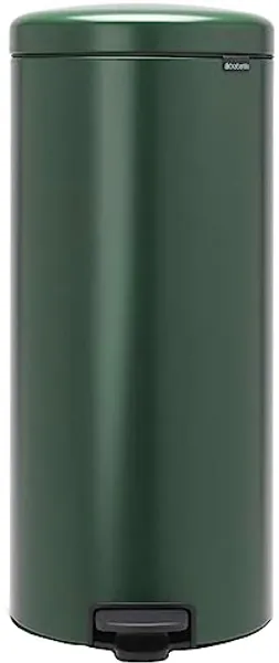 Brabantia New Icon Step Trash Can (8 Gal/Pine Green) Soft Closing Kitchen Garbage/Recycling Can with Removable Bucket