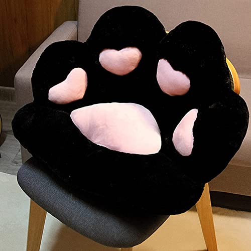 Cushion,Cat Paw Cushion Cute Chair Seat Cushion Lazy Sofa Cushion Outdoor Decoration Warm Floor Cushion Skin Friendly Warm Mat (60x60cm, Black Heart)